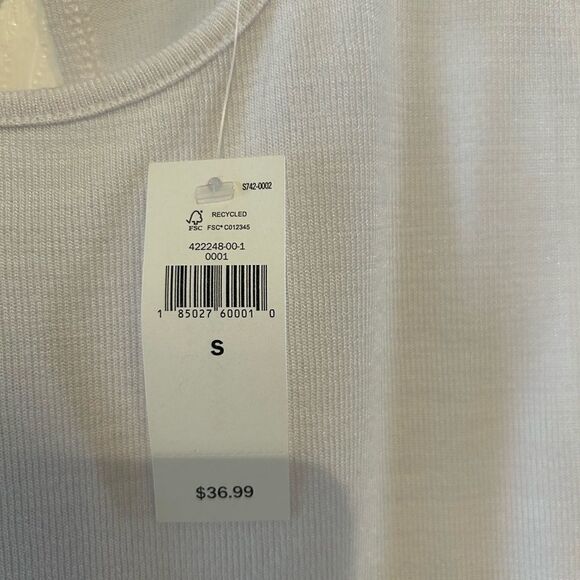 NEW BANANA REPUBLIC White layered silky hem TANK TUNIC TOP S - Picture 5 of 11